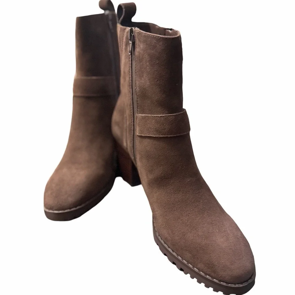 NEW Blondo Women's Talyn Java Suede Waterproof Ankle Boots Size 10M